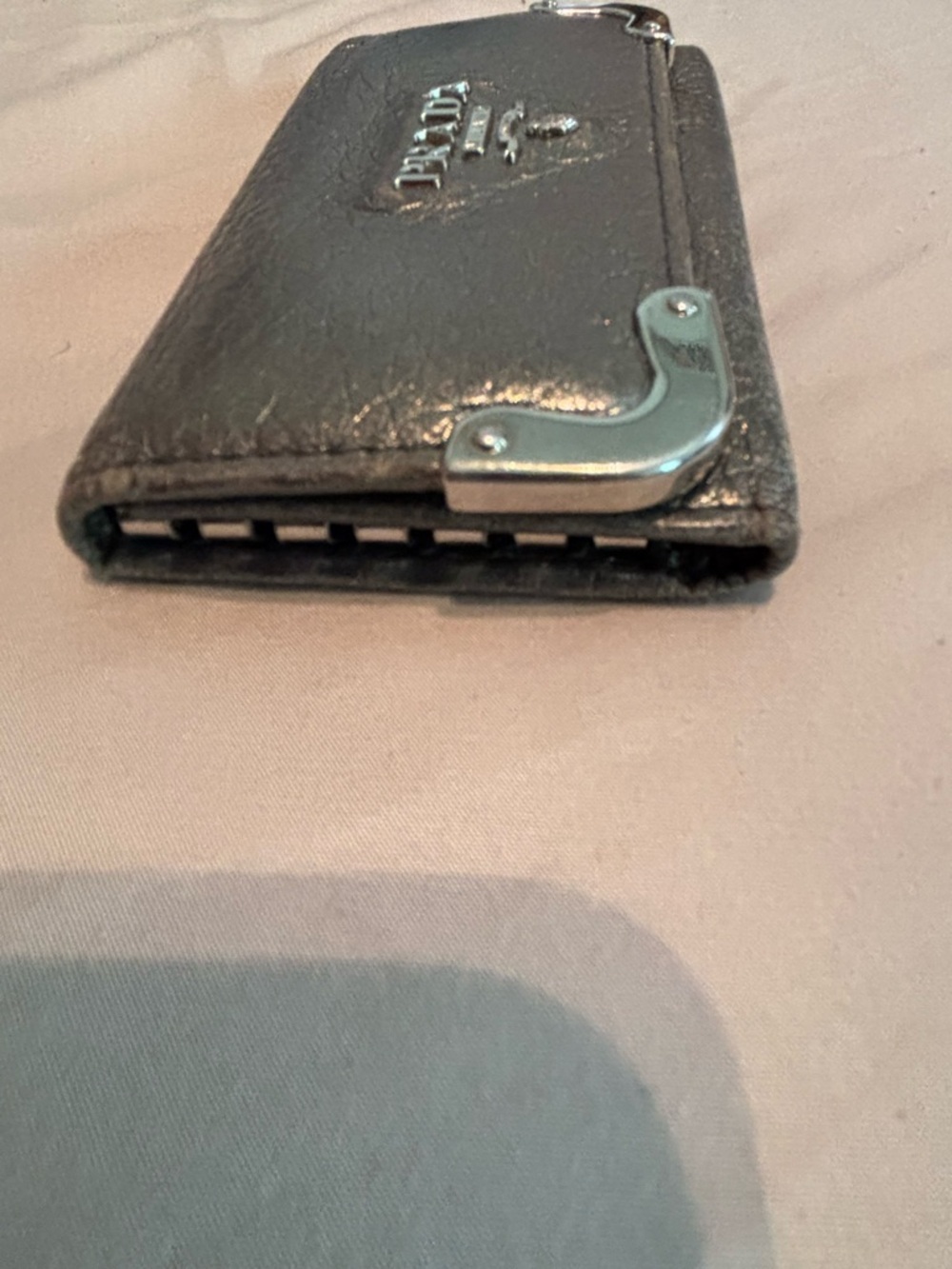 Authentic Prada Metallic Anthracite Leather Key Case – Rare Cahier Hardware - Picture 11 of 11